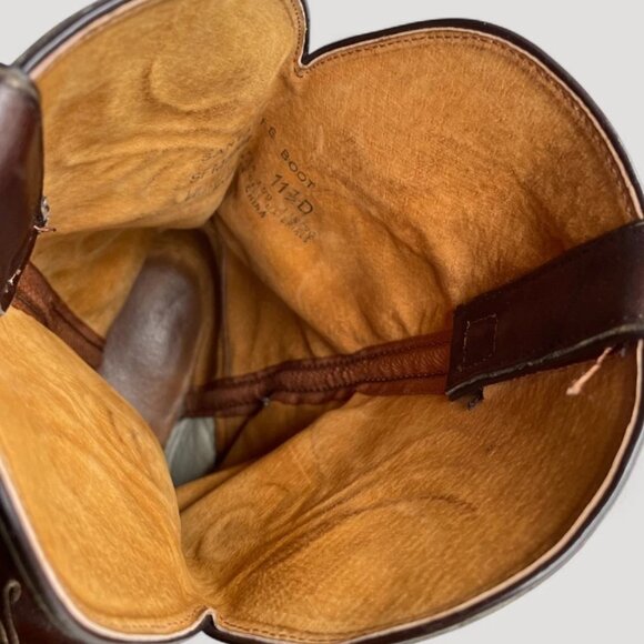 Santa Fe Brown Embroidered Cowboy Western Leather Boots Men's 11.5 D - Picture 9 of 12